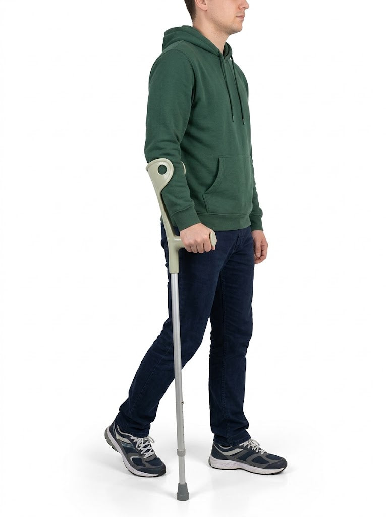Muleta Canadiense de Aluminio Ergonómica | Soporte de Antebrazo y Altura Ajustable