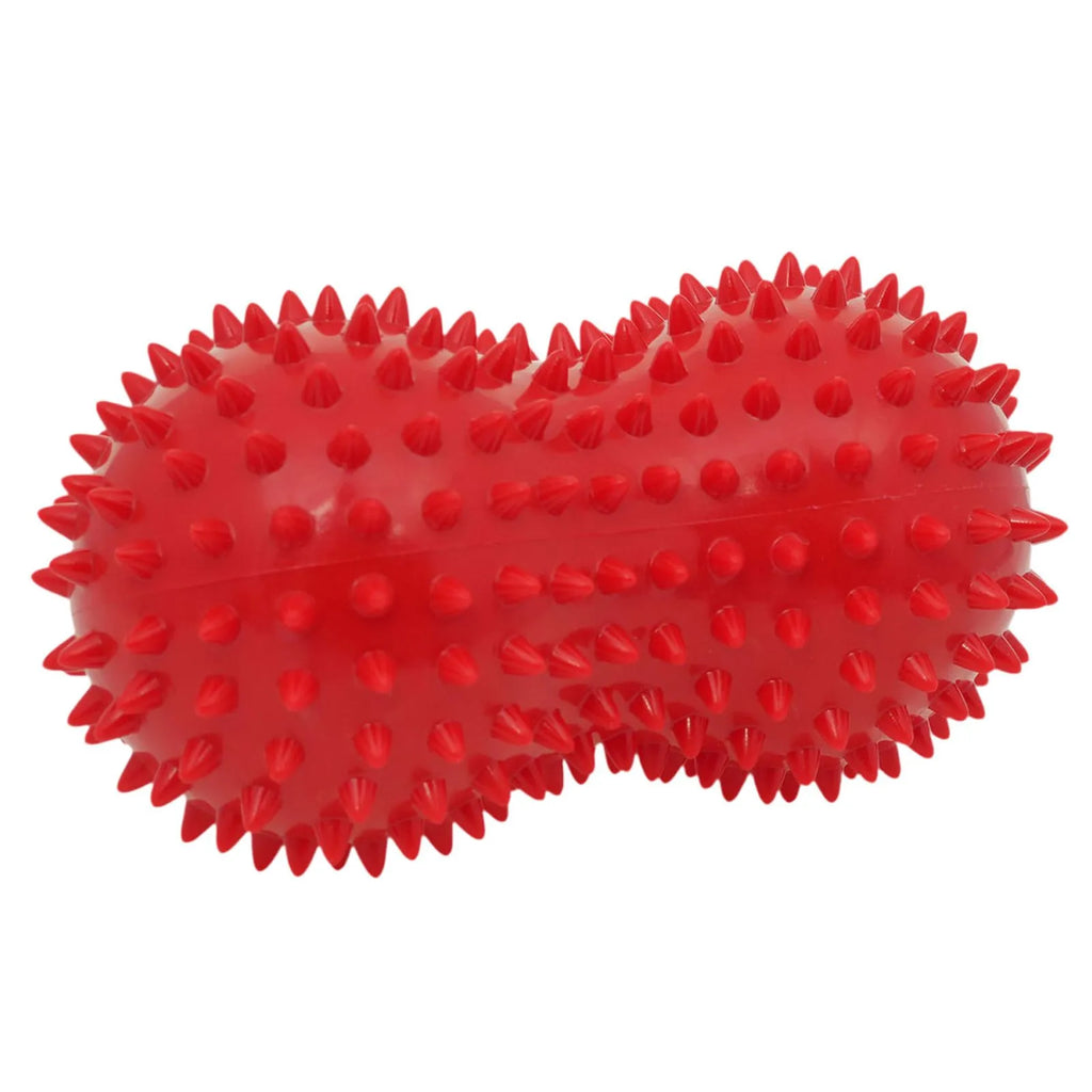 Pelota Doble de Masaje Tipo Maní con Púas | Rodillo Miofascial para Espalda, Cuello y Pies
