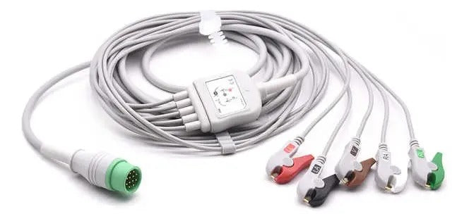 Cable de ECG de 5 Derivaciones para Schiller Defigard – Conexión Clip / AHA
